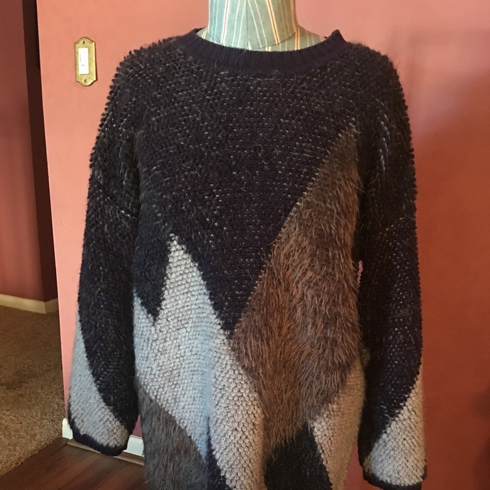 Weekend Max Mara oversized Sweater Long Sleeved Color Block Med-Lg - Picture 2 of 8